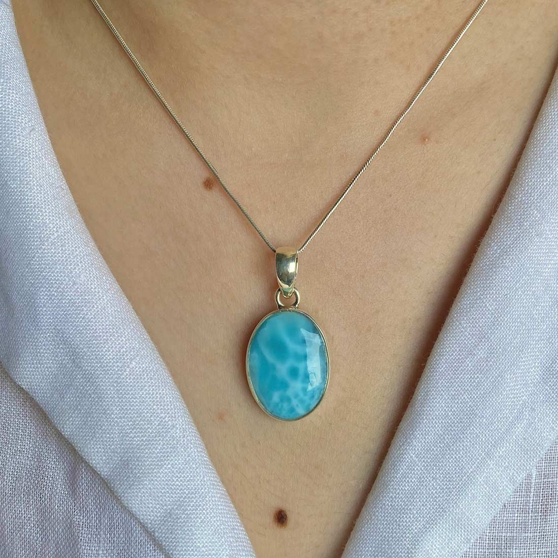 Larimar Pendant-(LAR-P-13.)